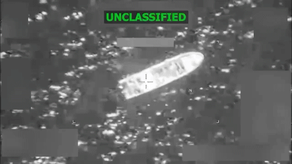 US military kills 3 suspected narco-terrorists in latest drug vessel strike 3 Lethal kinetic strike in black and white unclassified footage