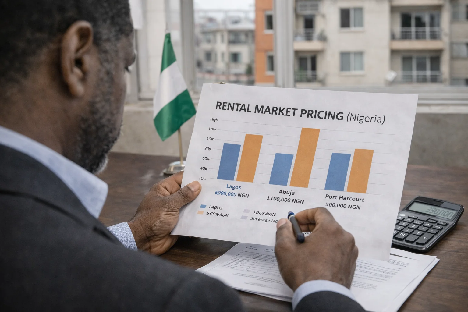 Rental market pricing comparison in Nigeria showing fair rent evaluation