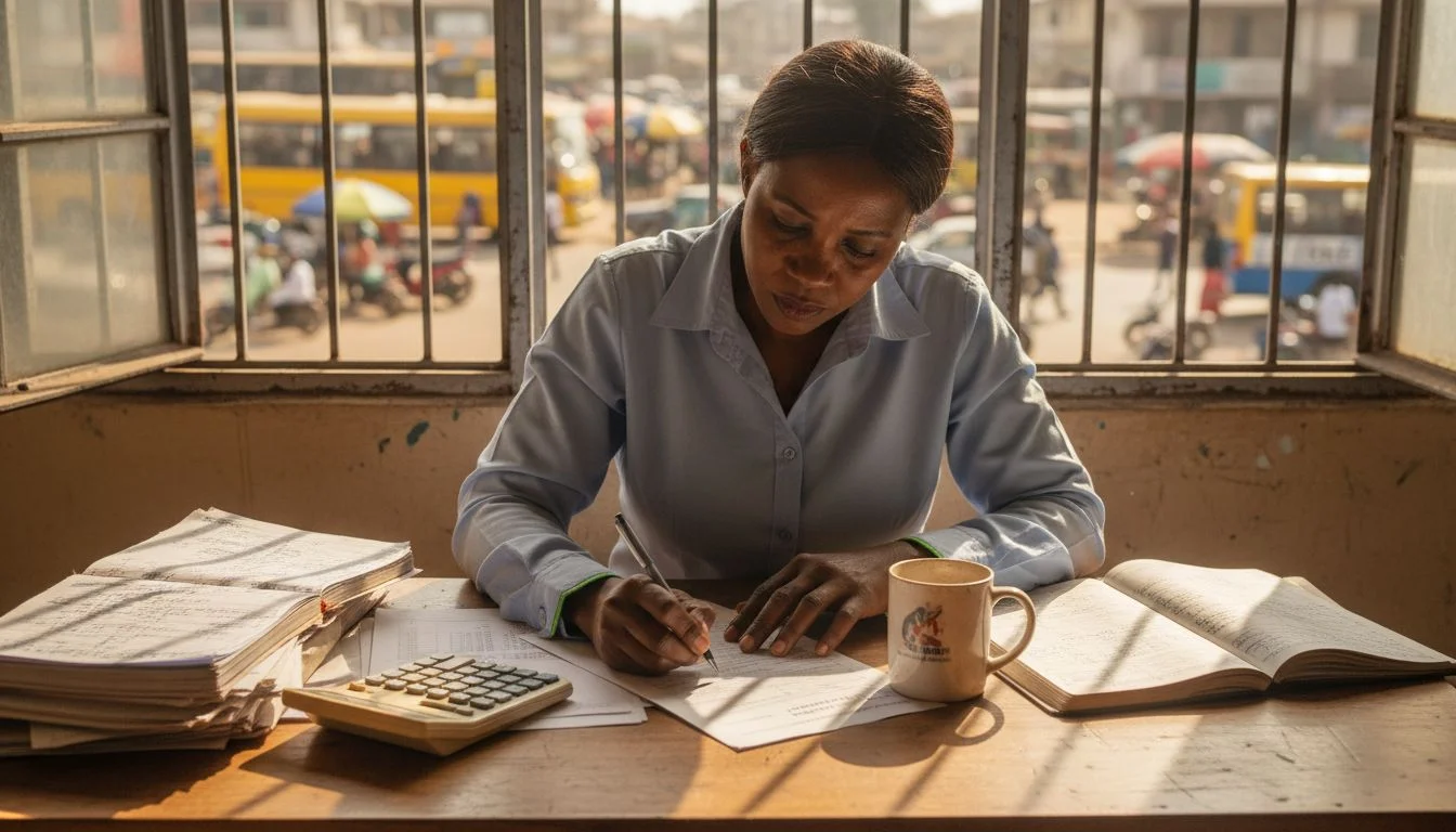 Nigerian business owner completing VAT paperwork