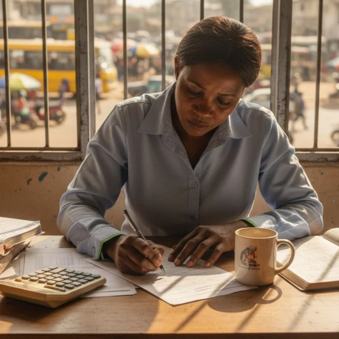 Nigerian business owner completing VAT paperwork