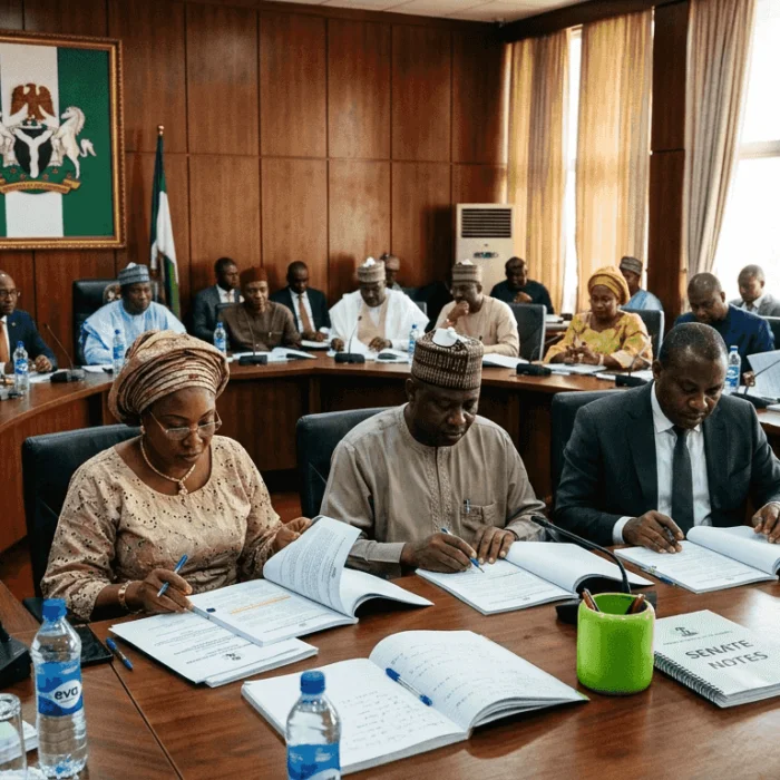 Nigerian lawmakers in formal legislative session