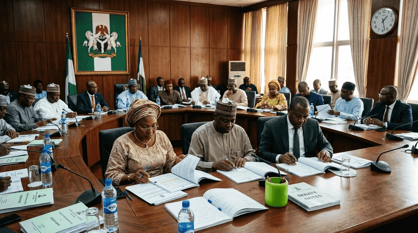 Nigerian lawmakers in formal legislative session