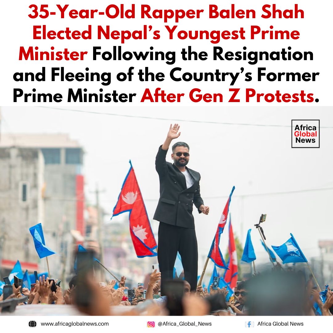 35-year-old rapper Balen Shah has been elected Nepal’s youngest Prime Minister f