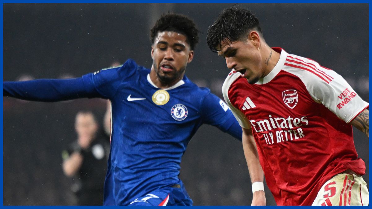 Andrey Santos gets stuck in to Piero Hincapie.