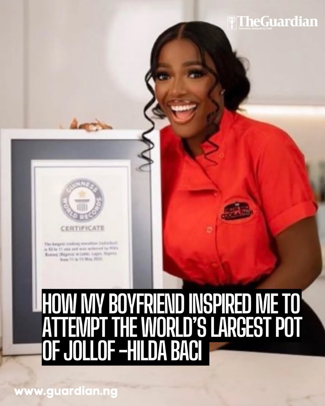 Guinness world record holder Hilda Effiong Bassey, better known as Hilda Baci, h