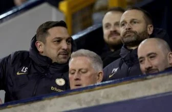 Paul Winstanley and Laurence Stewart watch Chelsea in action.