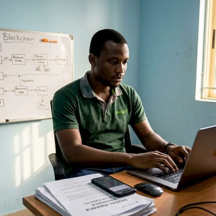 Nigerian developer working on blockchain project