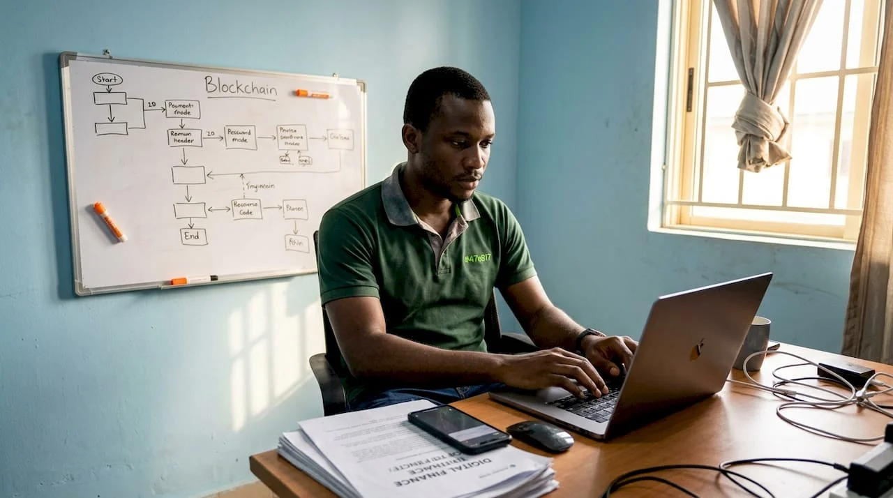 Nigerian developer working on blockchain project