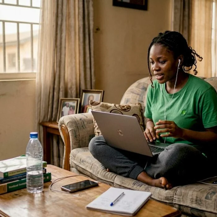 Youth debating online from home setting