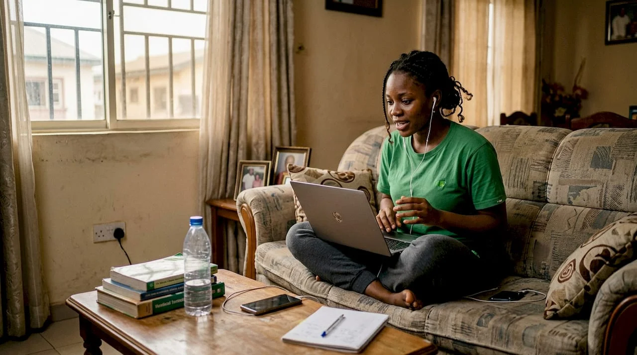 Youth debating online from home setting