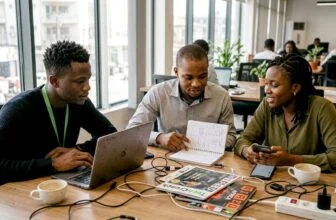 African tech team working on fintech projects