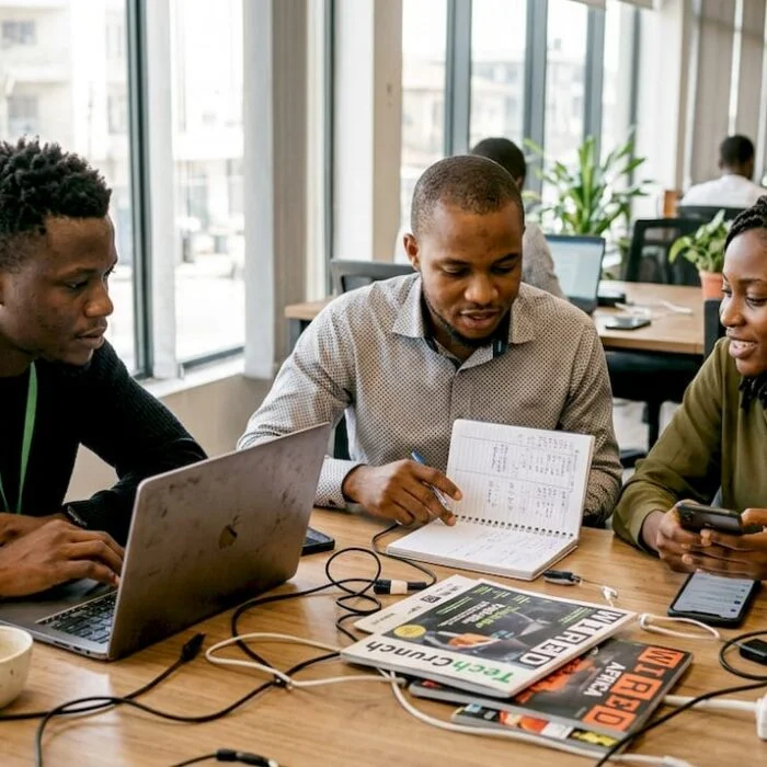 African tech team working on fintech projects
