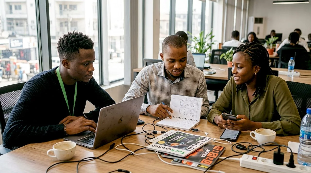 African tech team working on fintech projects