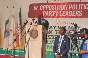 The National Chairman of the African Democratic Congress (ADC), Senator David Mark, speaking at the national opposition summit held in Ibadan, Oyo State