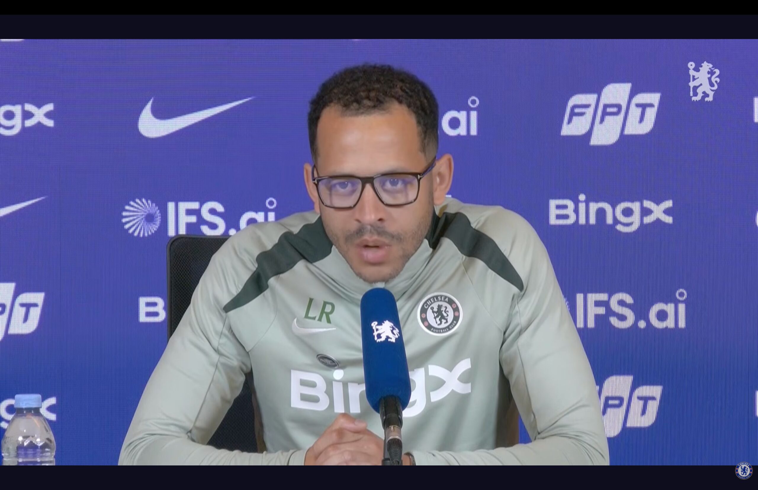 Liam Rosenior speaking about Chelsea