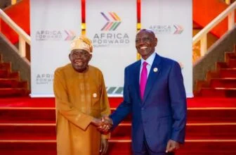 Tinubu, Ruto share moment at African Forward Summit
