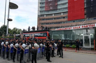 Turkey riot police use tear gas to drive ousted opposition leader from party HQ