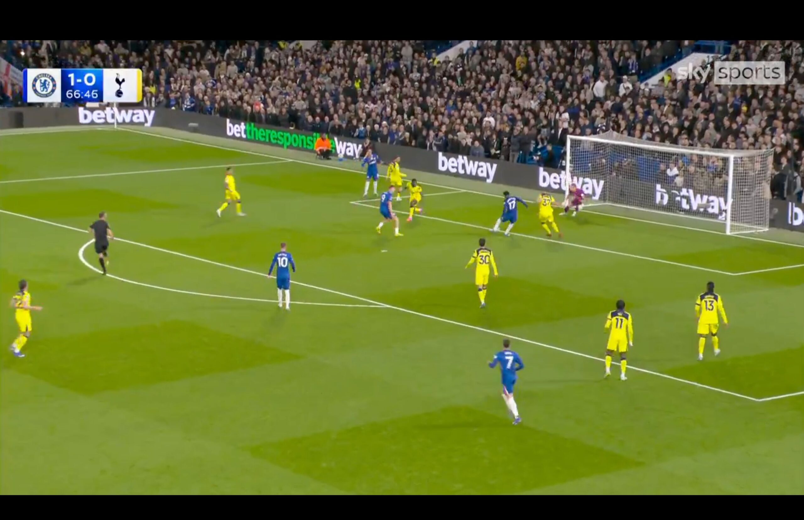 (Video): Andrey Santos bags close range goal after lovely Enzo Fernandez assist 1 Chelsea score their second goal against Tottenham.