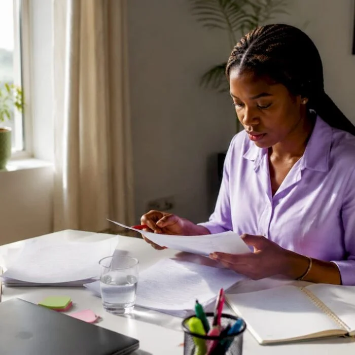 Nigerian creator editing content at desk