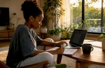 Woman studying using tablet for e-learning