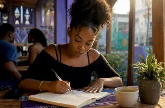 Female creator planning monetization strategy