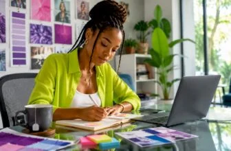 Small business owner working in home office