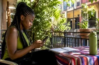 Woman preparing to submit online post