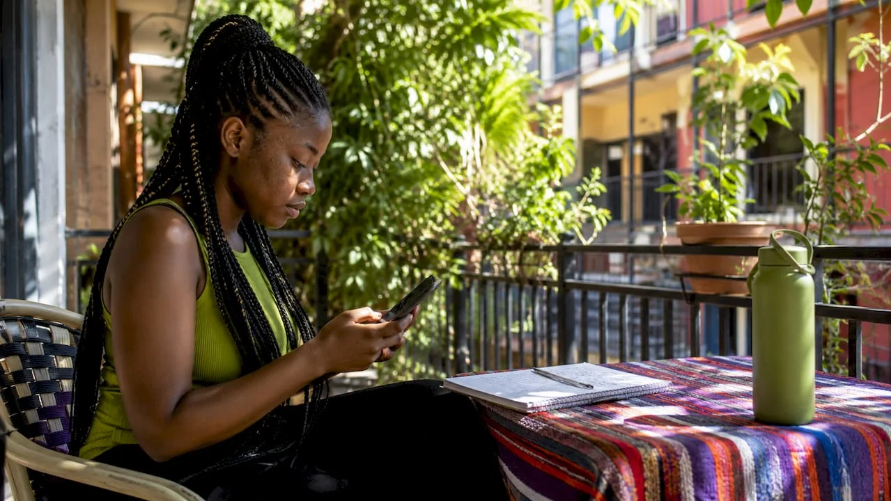 Woman preparing to submit online post