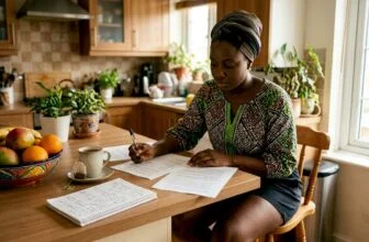 Nigerian woman preparing for interview at home