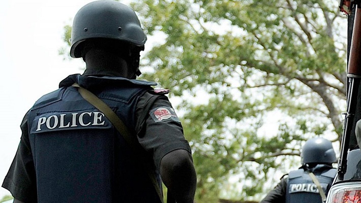 Nigerian police officers used to illustrate the story