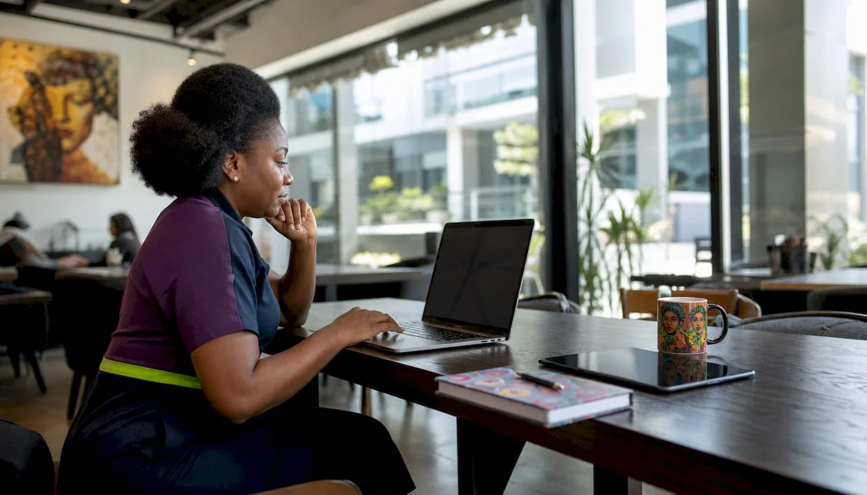Why Social Listening Matters for Nigerian Brands 1 Nigerian woman marketing manager working on social listening