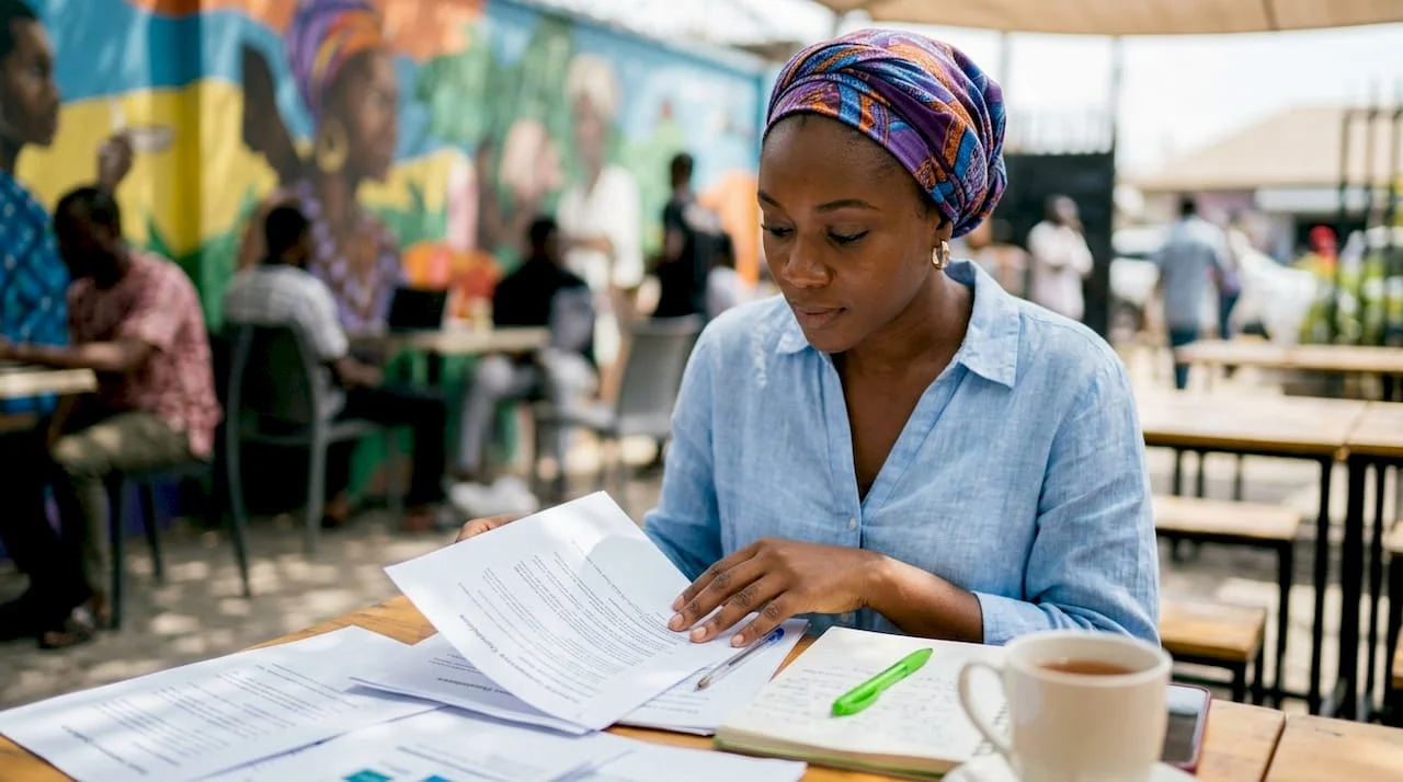 Why Promote Media Transparency: Trust and Accountability 1 Female journalist reviewing transparency guidelines at desk