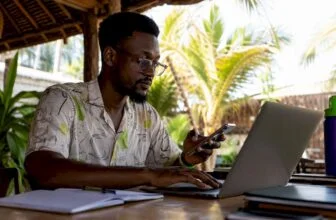 Nigerian man engaging with online community forum