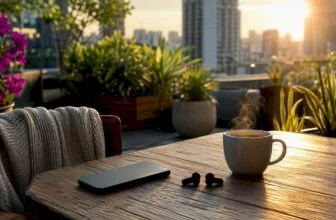 Minimalist home office with tech accessories