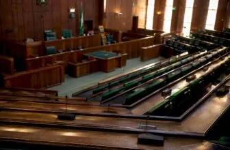 Empty Nigerian National Assembly chamber interior
