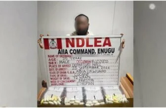 NDLEA nabs 25-year-old newlywed with 72 cocaine wraps at Enugu airport