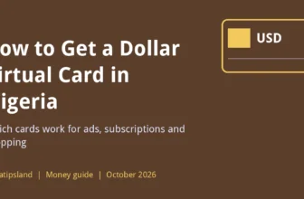 How to get a dollar virtual card in Nigeria: USD badge on a brown background
