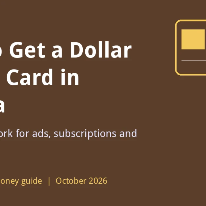 How to get a dollar virtual card in Nigeria: USD badge on a brown background