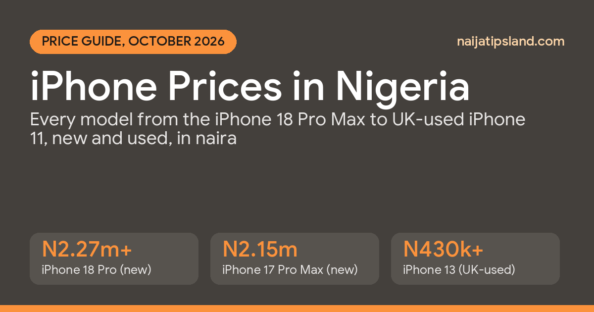 iPhone prices in Nigeria October 2026 featured graphic