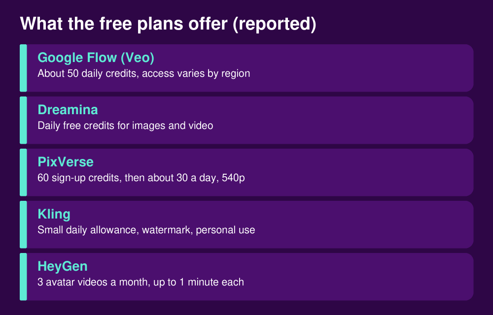 Best Free AI Video Generators for Nigerians (2026): What Is Really Free, Limits and Watermarks 2 Reported free plans of AI video generators