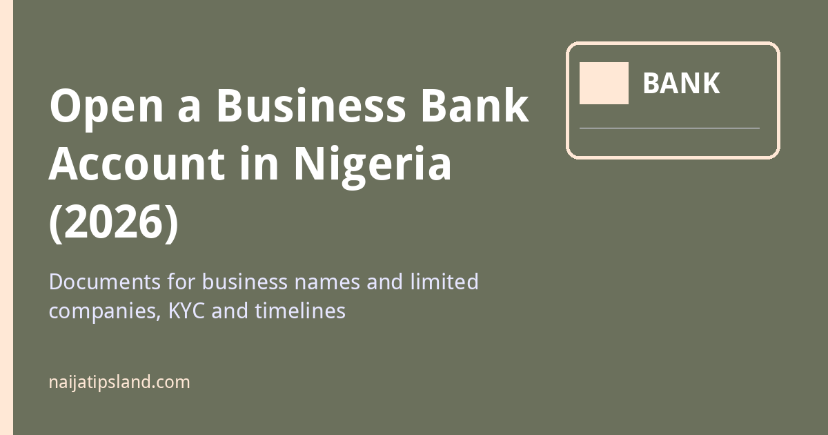 Open a business bank account in Nigeria