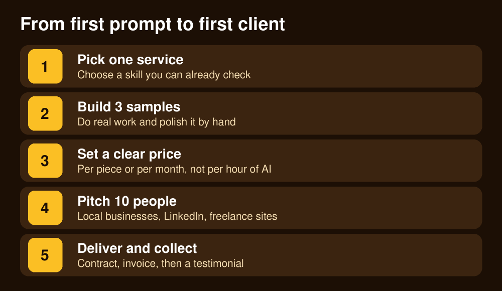 Steps from first prompt to first client