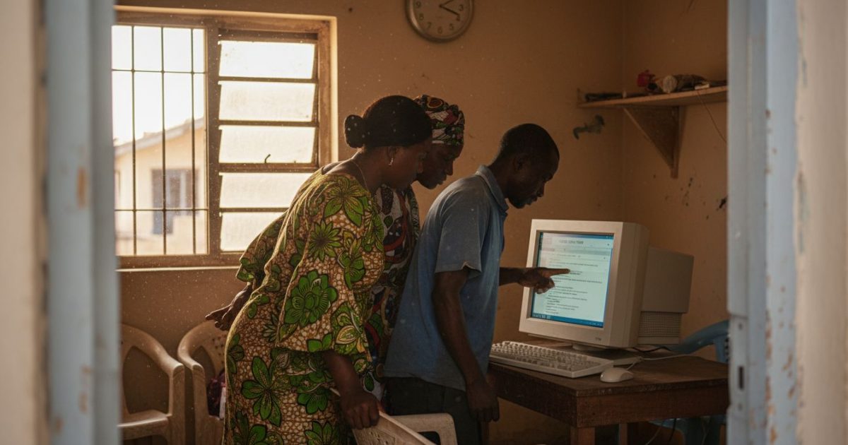 Role of News Forums – Impact on Nigerian Community Life 1 Nigerian community closely reading forum post together