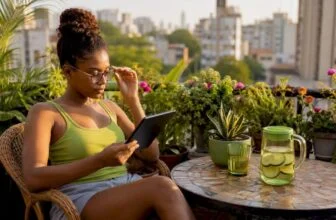 Woman browsing relationship advice on tablet