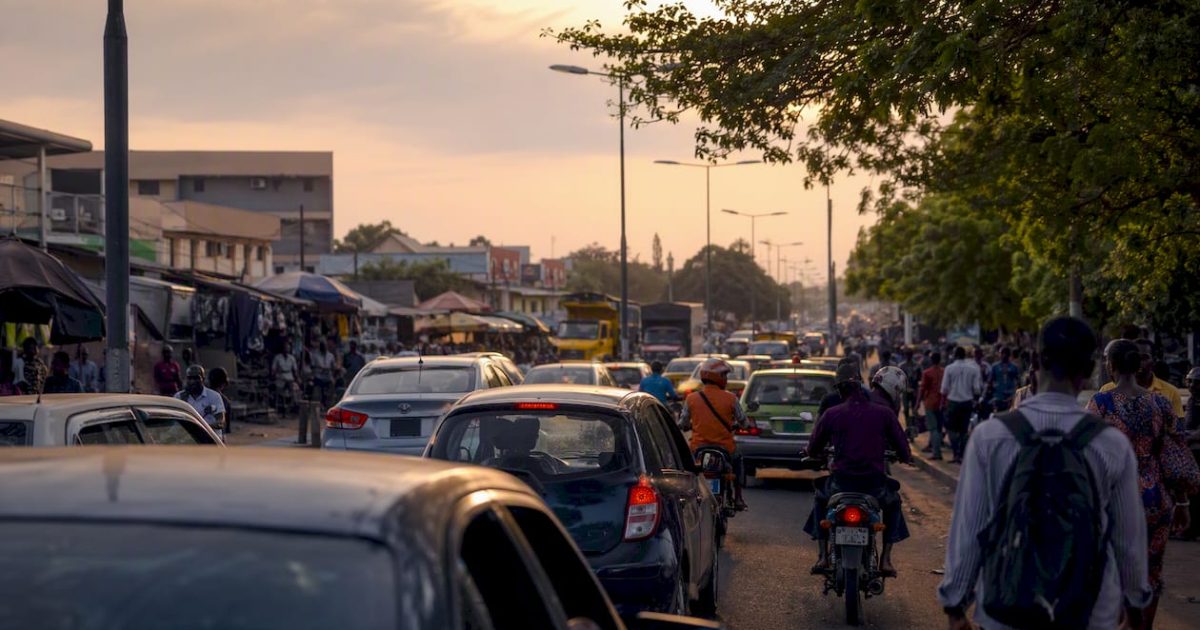 Congested Lagos traffic on a bridge