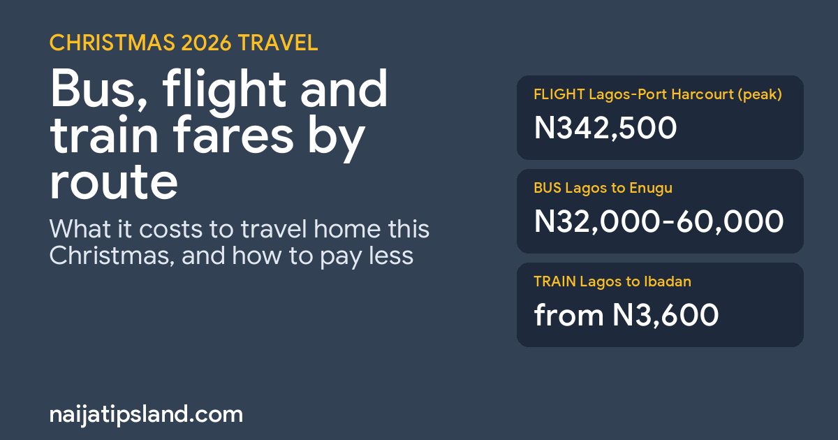 Christmas Travel in Nigeria 2026: Bus, Flight and Train Fares by Route 1 Christmas travel fares in Nigeria 2026: flight, bus and train prices by route