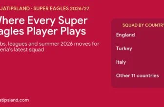 Where every Super Eagles player plays in 2026/27: nine in England, three in Turkey, three in Italy