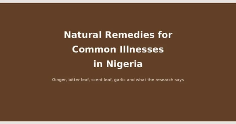 Natural Remedies for Common Illnesses in Nigeria (2026)