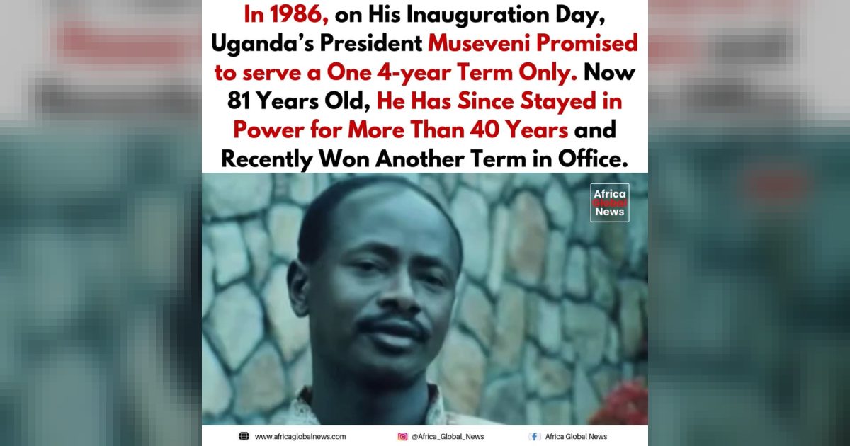 In 1986, on his inauguration day, Yoweri Museveni pledged to serve only one 4-ye
