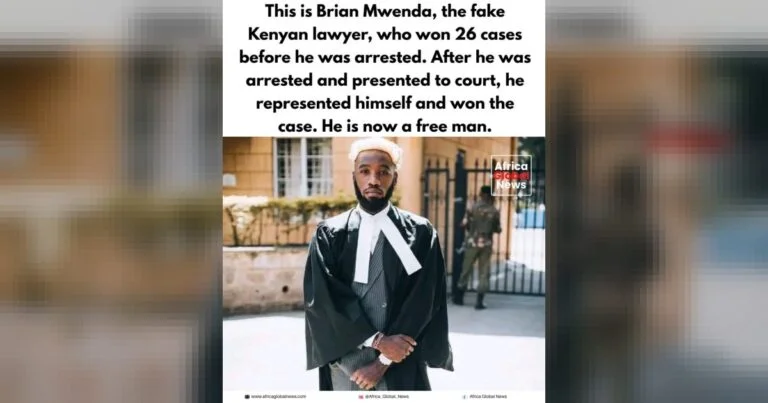This is Brian Mwenda, the Kenyan man who posed as a lawyer and won 26 cases before he was arrested.